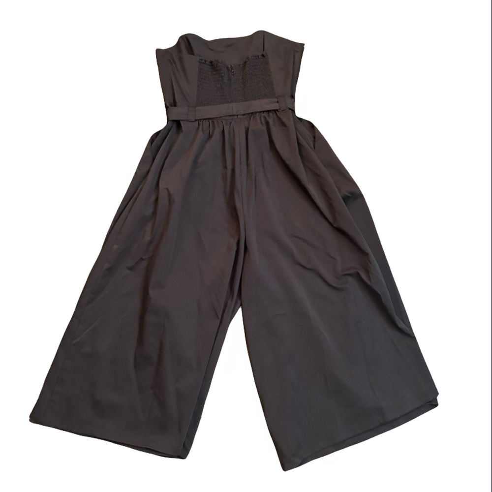Natori Women’s XL Black Strapless Wide-Leg Cropped Jumpsuit - Picture 6 of 10